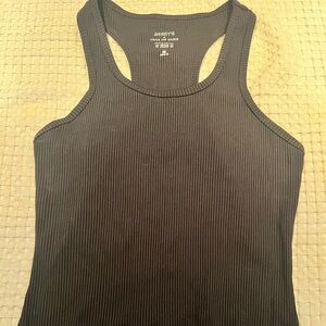 Year of Ours Black Ribbed Tank Top